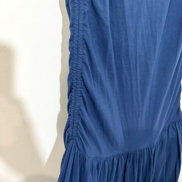 Free People FP Beach Ruched Side Bubble Hem Maxi Dress - Blue XL - Picture 3 of 6